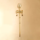 Brass Shiva's Damru Trishul With Bell