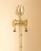 Brass Shiva's Damru Trishul With Bell