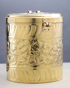 Brass Storage Container With Flower Pattern