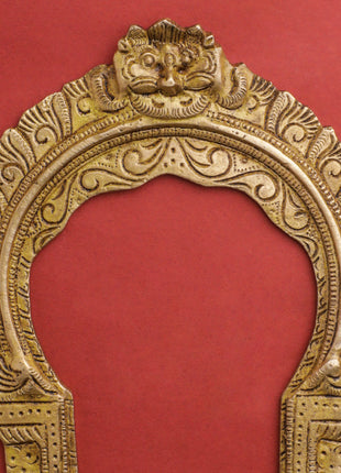 Brass Handcarved Prabhavali Frame (9.5 Inch)