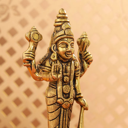 Brass Lord Vishnu Idol (5.2 Inch)