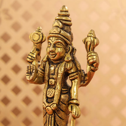 Brass Lord Vishnu Idol (5.2 Inch)
