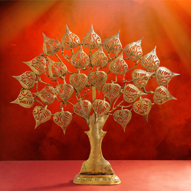 Brass Handcarved Kalpvriksha Tree Idol (31 Inch)