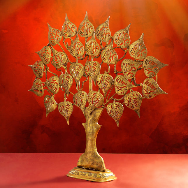 Brass Handcarved Kalpvriksha Tree Idol (31 Inch)