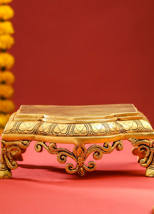 Brass Pooja Chowki (3.5 Inch)