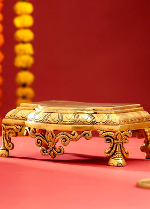 Brass Pooja Chowki (3.5 Inch)