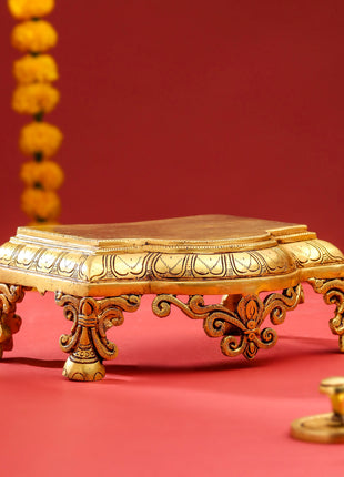 Brass Pooja Chowki (3.5 Inch)