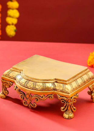 Brass Pooja Chowki (3.5 Inch)