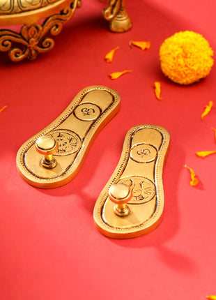 Brass Charan Paduka Set (5.5 Inch)