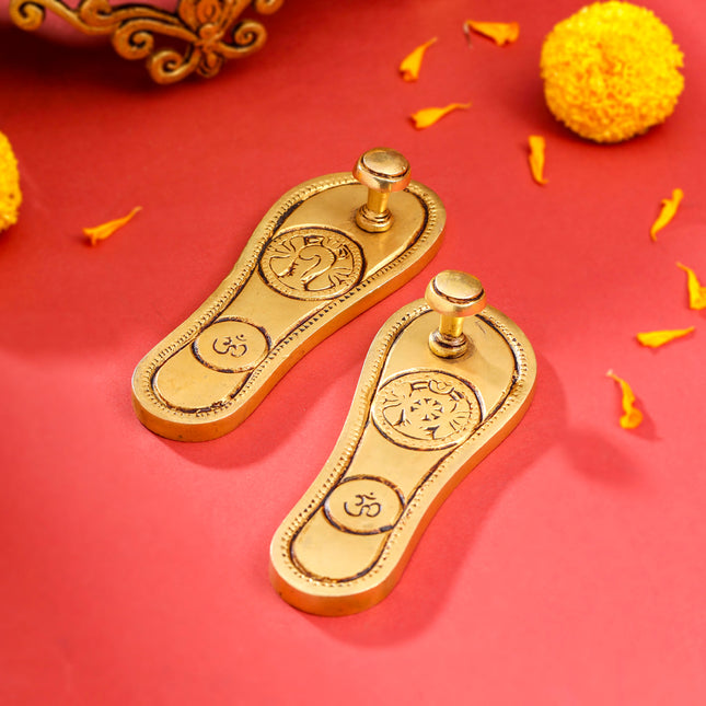 Brass Charan Paduka Set (5.5 Inch)