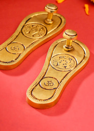 Brass Charan Paduka Set (5.5 Inch)