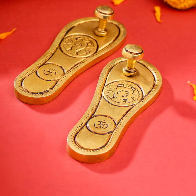 Brass Charan Paduka Set (5.5 Inch)