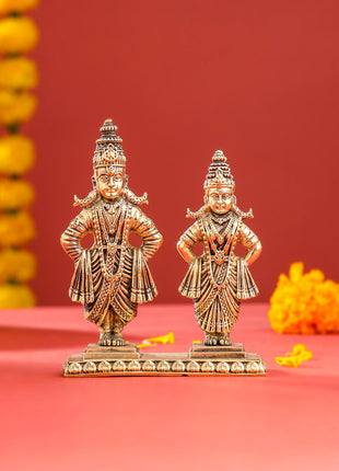 Brass Superfine Vitthal Rukmini Statue (5.5 Inch)