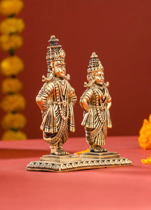 Brass Superfine Vitthal Rukmini Statue (5.5 Inch)