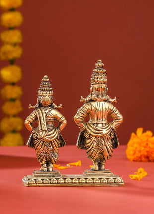 Brass Superfine Vitthal Rukmini Statue (5.5 Inch)