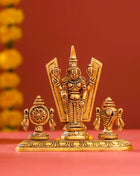 Brass Balaji, Shankh Chakra And Namah Showpiece (3.5 Inch)