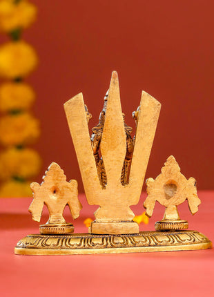 Brass Balaji, Shankh Chakra And Namah Showpiece (3.5 Inch)