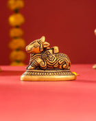 Brass Sitting Shiva Nandi Idol (2.5 Inch)