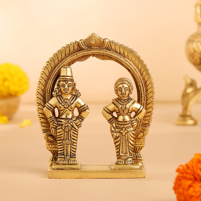 Brass Vitthal Rukmini Statue (4.5 Inch) – Vedansh Craft