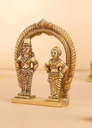 Brass Vitthal Rukmini Statue (4.5 Inch)