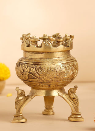 Brass Gangla Kalash With Stand (4.5 Inch)