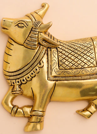 Brass Kamdhenu  Cow Wall Hanging Set (7 Inch)