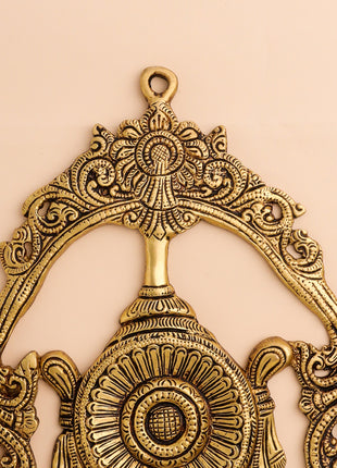 Brass Shankh Chakra Namah Wall Hanging Set (12.5 Inch)