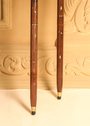 Brass Wooden Walking Stick (37 Inch)