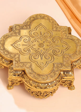 Brass Ethnic Chowki (4 Inch)