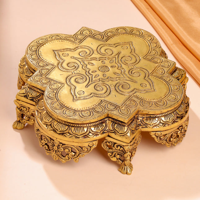 Brass Ethnic Chowki (4 Inch)