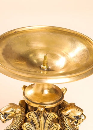 Brass Antique Candle Holder (7 Inch)