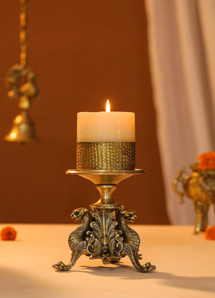 Brass Antique Candle Holder (7 Inch)