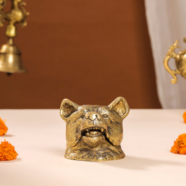 Brass Dog Inkwell/Ink Pot (3.5 Inch)