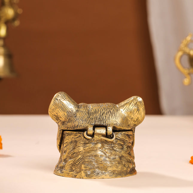 Brass Dog Inkwell/Ink Pot (3.5 Inch)