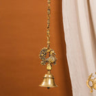 Brass Peacock Wall Hanging Temple Bell (28 Inch)