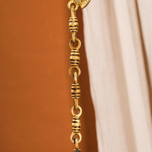 Brass Peacock Wall Hanging Temple Bell (28 Inch)