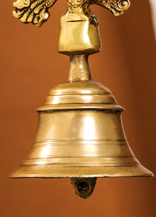 Brass Peacock Wall Hanging Temple Bell (28 Inch)