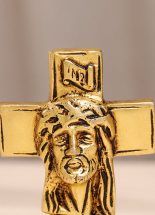 Brass Jesus Cross (3.2 Inch)