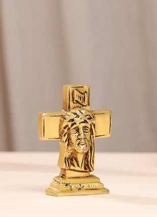 Brass Jesus Cross (3.2 Inch)