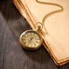 Brass Pocket Watch With Leahther Pouch (2 Inch)