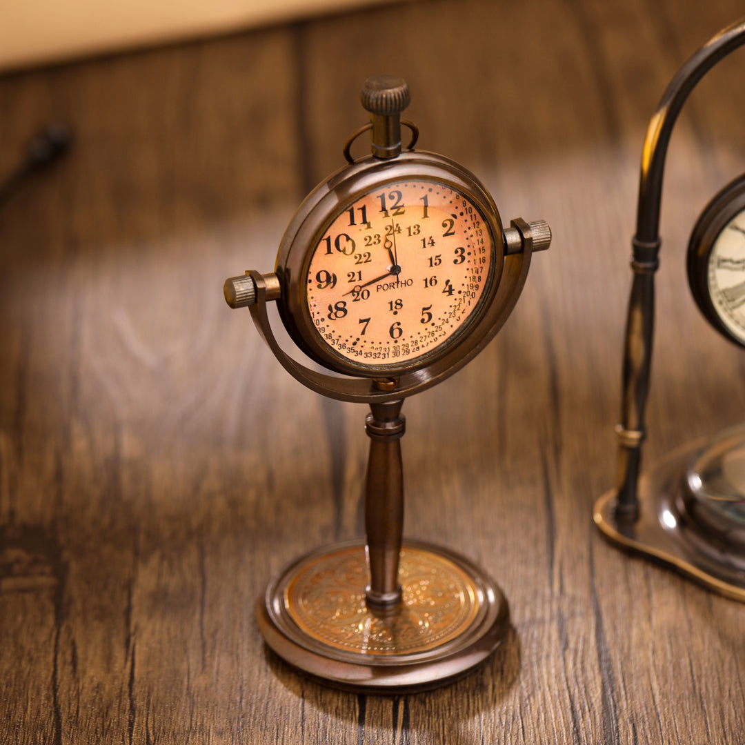 Brass Table Clock – Vedansh Craft
