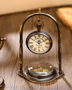 Brass Table Clock With Watch