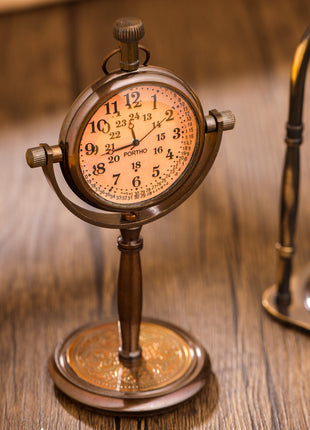 Brass Table Clock With Watch