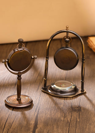 Brass Table Clock With Watch