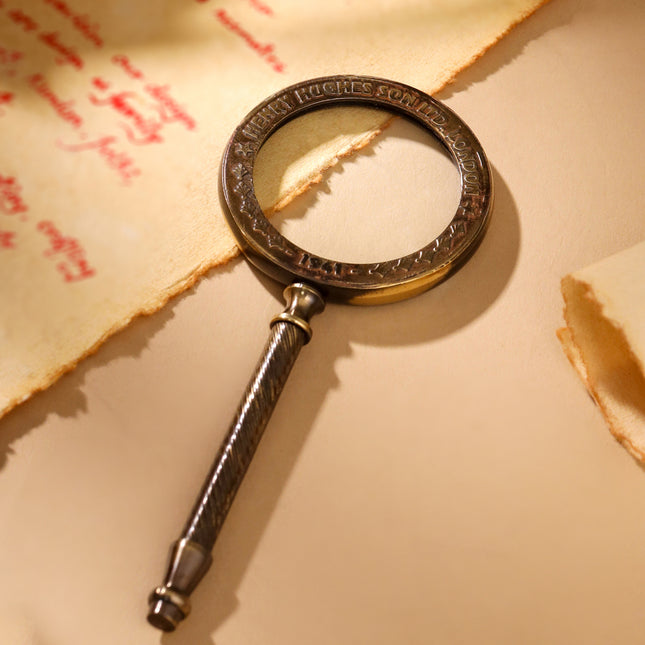 Brass Magnifying Glass With Leather Pouch