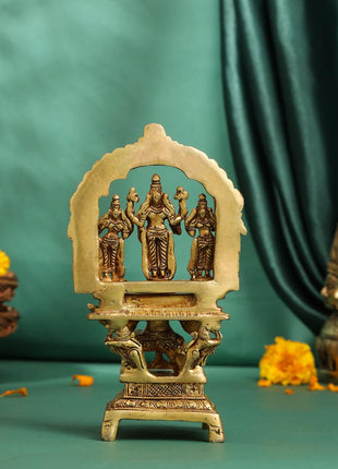 Brass Lord Balaji With Sri Devi And Bhudevi With Garud Idol (6.5 Inch)