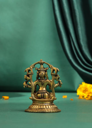 Brass Goddess Gaja Lakshmi Idol (3.5 Inch)
