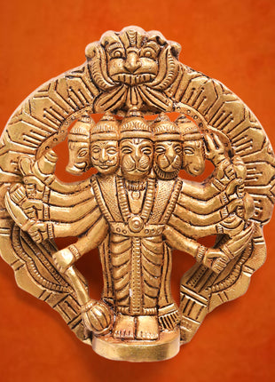 Brass Panchmukhi Hanuman Wall Hanging (4 Inch)