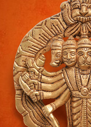 Brass Panchmukhi Hanuman Wall Hanging (4 Inch)