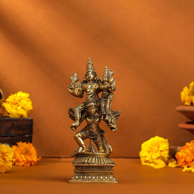 Brass Garuda, Vishnu & Lakshmi Idol (5.5 Inch)